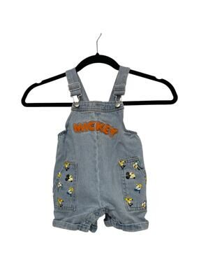 Disney Overall Toddler Baby Size 18M Blue Denim Mickey Mouse Disneyland